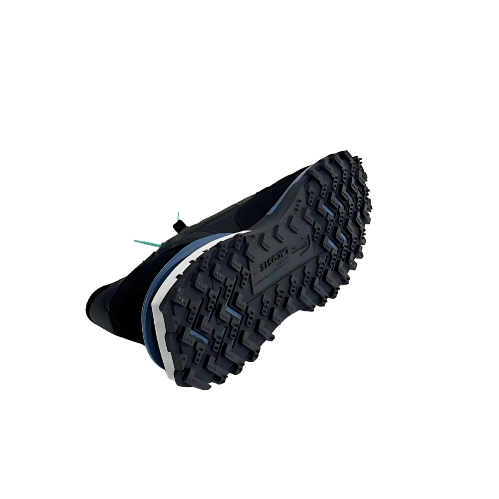 Siyah Lacoste Erkek Sneaker Mavi Detaylı